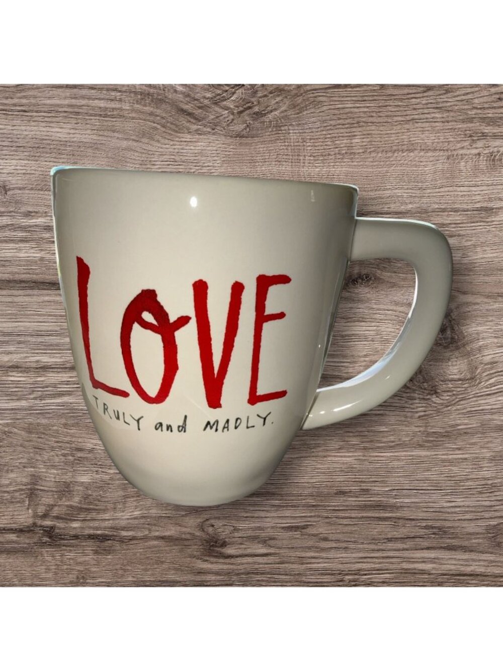 Rae Dunn Love Truly and Madly Mug Red & Ivory Artisan Collection By Magenta
